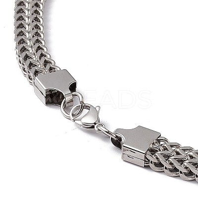 Non-Tarnish 304 Stainless Steel Snake Chain Necklace with Lobster Claw Clasps for Men Women STAS-K249-04A-P-1
