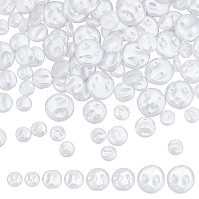 200Pcs 4 Styles Resin Imitation Pearl Beads FIND-AR0005-46-1