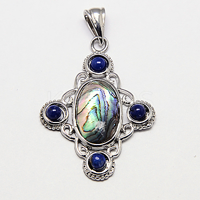 Abalone Shell/Paua Shell Pendants SSHEL-F0001-09A-1