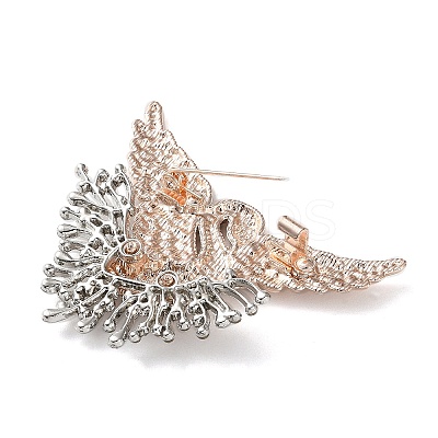Swan Alloy Rhinestone Lapel Pins for Backpack Clothes LS-JEWB-H032-03LGP-1