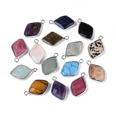 Natural & Synthetic Mixed Stone Faceted Pendants G-T144-69M-1