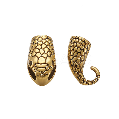 Tibetan Style Alloy Hook and Snake Head Clasps TIBE-TA0001-06AG-1