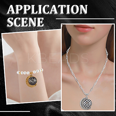 10Pcs 5 Colors Alloy Pendant Cabochon Settings DIY-SC0023-47-1