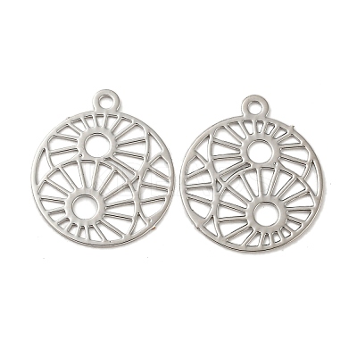 Brass Etched Metal Embellishments Connecotr Charms KKC-D001-11P-1