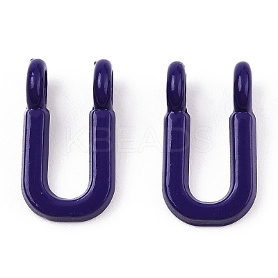 Rack Plating Spray Painted Alloy 2-Loop Link Pendants PALLOY-N176-01U-1