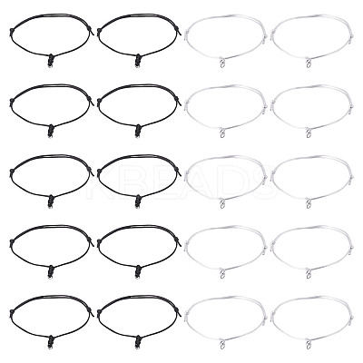 20Pcs 2 Colors Adjustable Nylon Cord Bracelet Making BJEW-TA00674-1