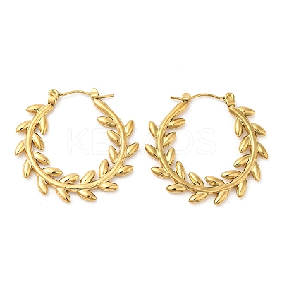 Ion Plating(IP) 304 Stainless Steel Hoop Earrings for Women STAS-D084-21G-1