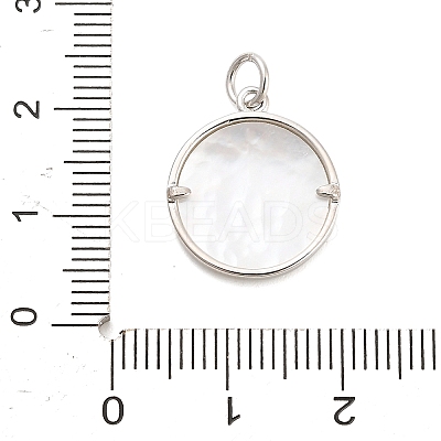 Brass Micro Pave Cubic Zirconia Pendants with Shell KK-H527-26P-1