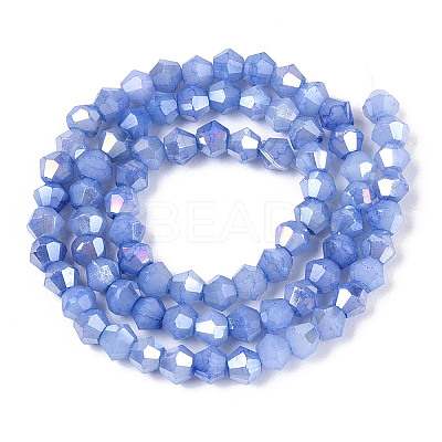 Ombre Effect Dyed Glass Beads Strands X-GLAA-T025-4mm-09I-1