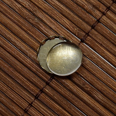 12mm Clear Domed Glass Cabochon Cover for Flat Round DIY Photo Brass Cabochon Making DIY-X0104-AB-NF-1