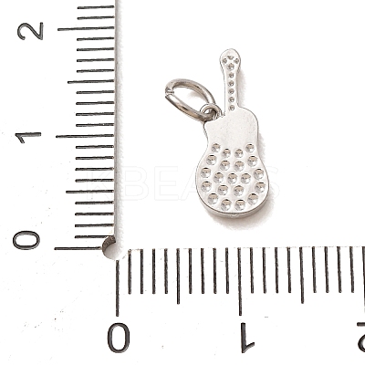 304 Stainless Steel Micro Pave Clear Cubic Zirconia Charms CU-CBAB6EC-21P-1
