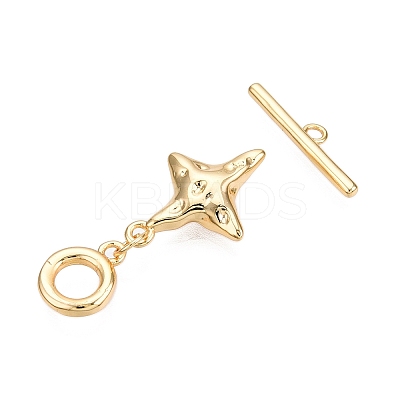 Brass Toggle Clasps KK-N254-164G-1