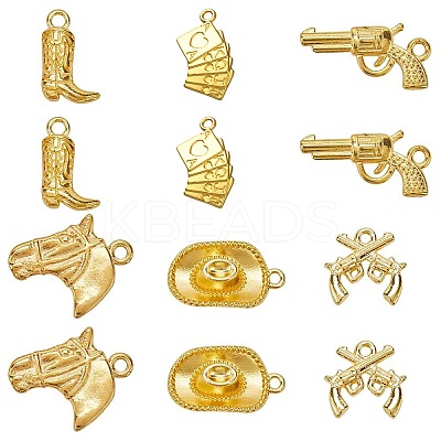 60Pcs 6 Styles Tibetan Style Alloy Pendants Sets FIND-SC0010-51-1