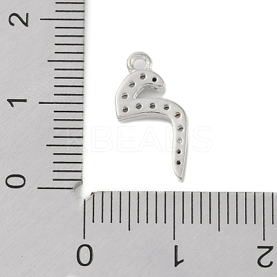 Rack Plating Brass Micro Pave Clear Cubic Zirconia Pendants KK-A224-03M-P-1