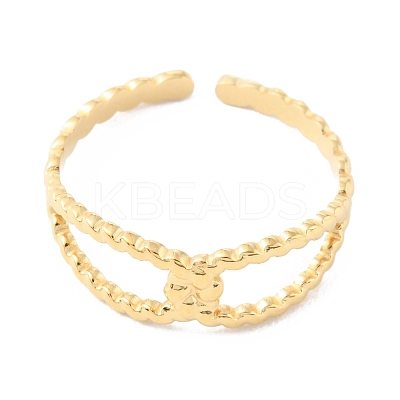 304 Stainless Steel Hollow Knot Open Cuff Rings RJEW-D002-18G-1