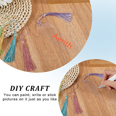 DIY Bookmark Making Kits. with Transparent Acrylic & Polyester Tassel Decoration DIY-SP0001-92C-1