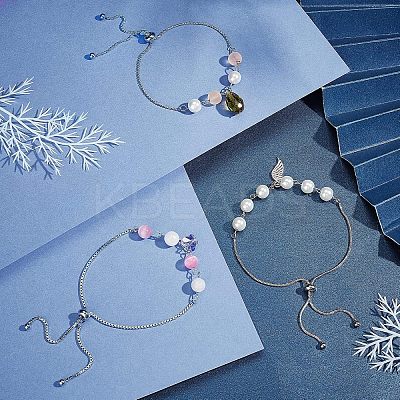 12Pcs 3 Style Adjustable 304 Stainless Steel Bracelet Making MAK-UN0001-32-1