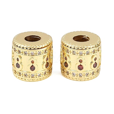 Brass Micro Pave Cubic Zirconia European Beads KK-D109-09A-G-1