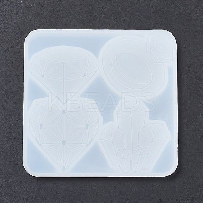 DIY Diamond Ring/Crystal Cluster/Heart Shape Ornament Silicone Molds LS-DIY-E065-04-1