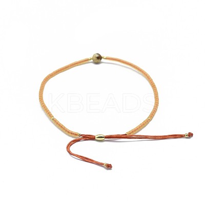Adjustable Natural Picture Jasper Braided Bead Bracelets BJEW-F391-A14-1