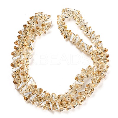 Electroplate Transparent Glass Beads Strands EGLA-P052-02A-PL02-1