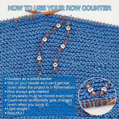 Knitting Row Counter Chains HJEW-PH01732-1