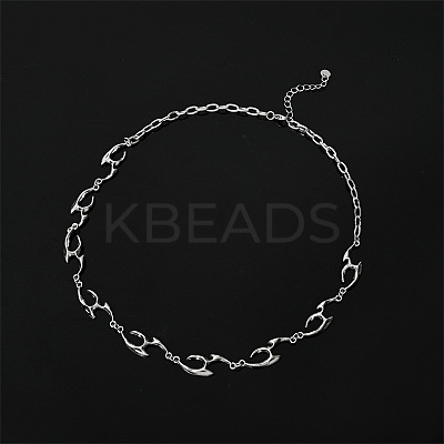 201 Stainless Steel Alloy Liquid Irregular Link Chain Necklaces FS-WG172B5-01-1-1