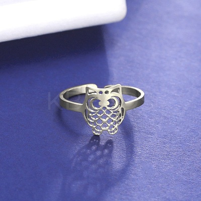 Non-Tarnish 304 Stainless Steel Open Cuff Rings LS-RJEW-H213-01P-1