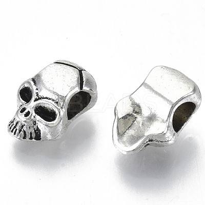 Tibetan Style Alloy European Beads TIBEB-N005-14AS-RS-1