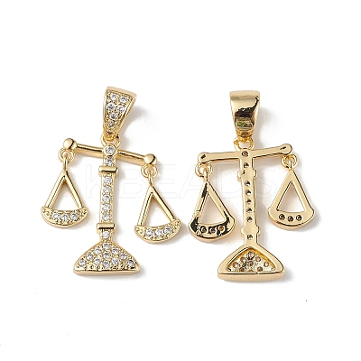Rack Plating Brass Micro Pave Cubic Zirconia Pendants KK-F848-04G-1
