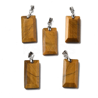 Natural Tiger Eye Faceted Pendants G-U031-04P-04-1