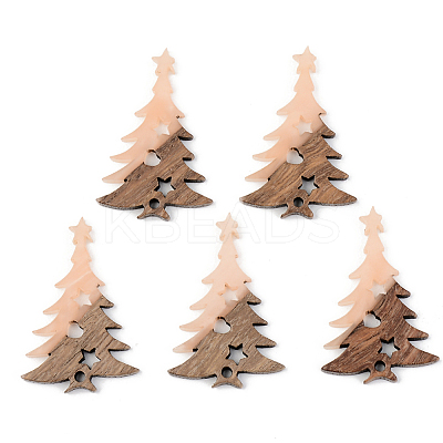 Opaque Resin & Walnut Wood Pendants LS-RESI-S389-018A-C02-1