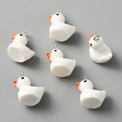 Opaque Resin Pendants RESI-WH0029-12P-04-1