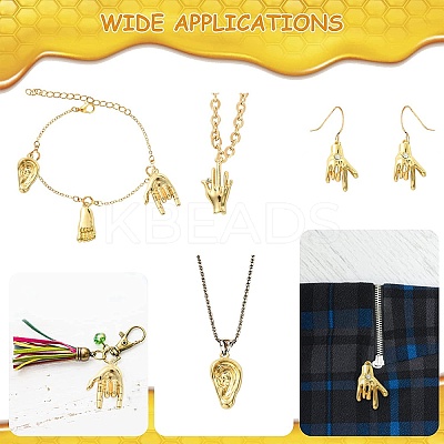 30Pcs 5 Styles Alloy Rhinestone Pendants FIND-CJ0002-42-1