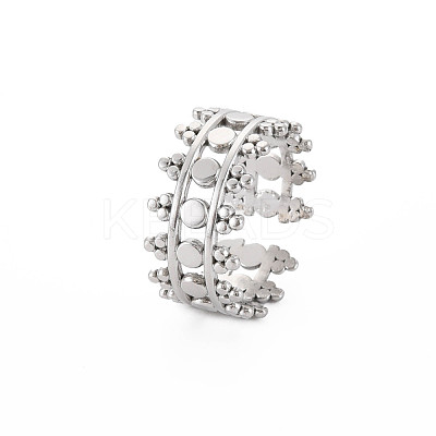 Non-Tarnish 304 Stainless Steel Triangle Wrap Open Cuff Ring for Women RJEW-S405-155P-1