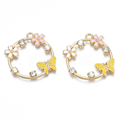 Rack Plating Alloy Enamel Pendants LS-ENAM-N055-052B-1
