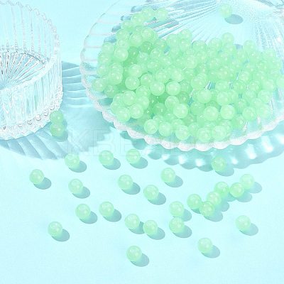 2 Strands Baking Paint Imitation Jade Glass Round Bead Strands DGLA-FS0001-20D-1