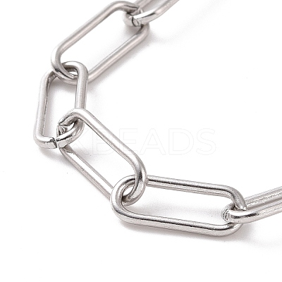 Tarnish Resistant 304 Stainless Steel Paperclip Chain Bracelet for Men Women BJEW-E031-03P-03-1