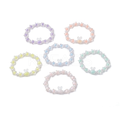 6Pcs 6 Colors Transparent Acrylic Beads Stretch for Women BJEW-JB11736-1