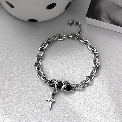 Stainless Steel Charm Bracelets PW-WG2882D-01-1