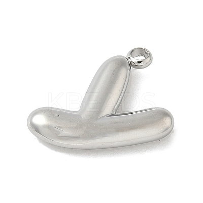 304 Stainless Steel Initial Pendants STAS-S186-12Y-P-1