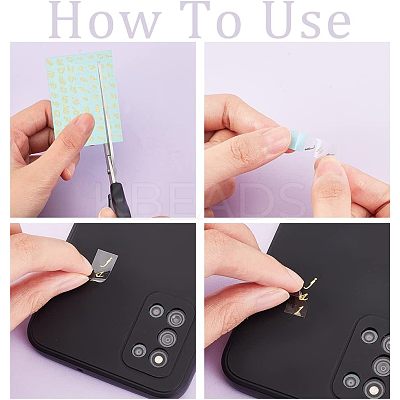 8Pcs 2 Styles Brass Self-Adhesive Picture Stickers STIC-OC0001-02-1
