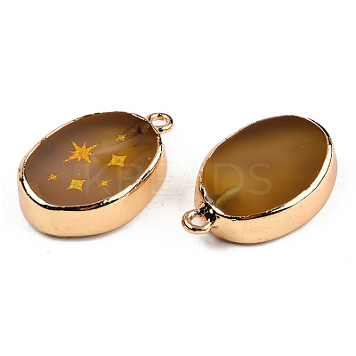 Natural Agate Pendants G-N326-155D-1