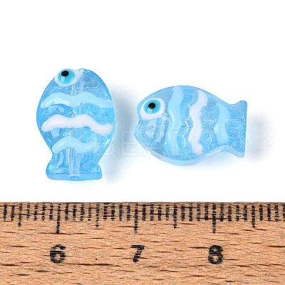 Transparent Glass and Enamel Beads Strands GLAA-T034-01E-1