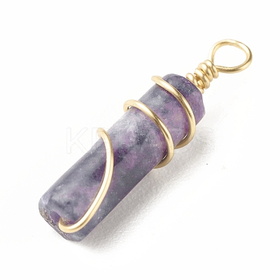 Natural Lepidolite Pendants PALLOY-JF01453-09-1