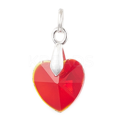 10Pcs 10 Colors Glass Pendants PALLOY-JF04543-1