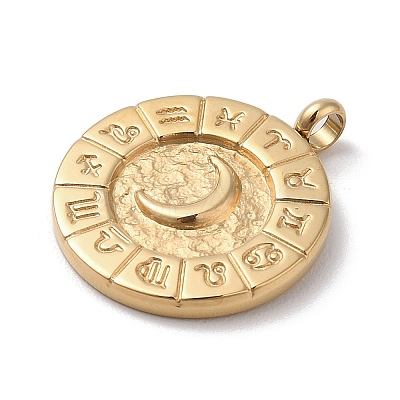 304 Stainless Steel Pendants STAS-F306-09G-1