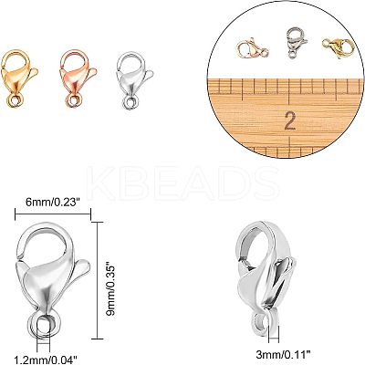 PVD Vacuum Plating 304 Stainless Steel Lobster Claw Clasps STAS-UN0006-26-1