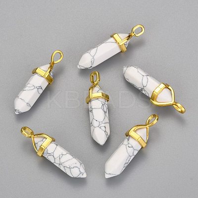 Synthetic Howlite Double Terminated Pointed Pendants G-G902-C01-1