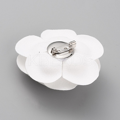 Camellia Shaped Velet Lapel Pin JEWB-WH0010-50C-1